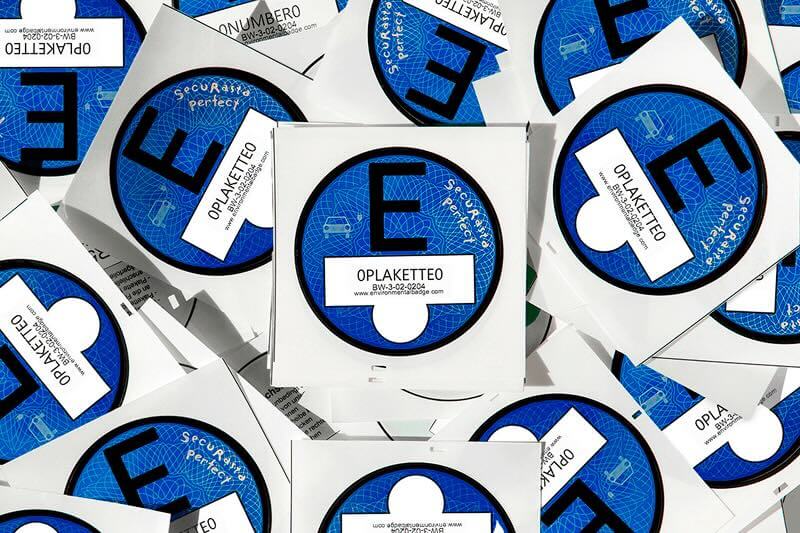 Kollasj av E-Plakette for Tyskland